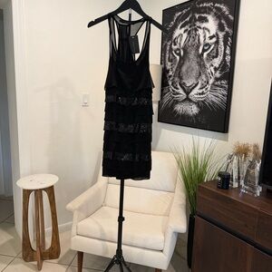 Patterson J. Kincaid Black Layered Tank Top